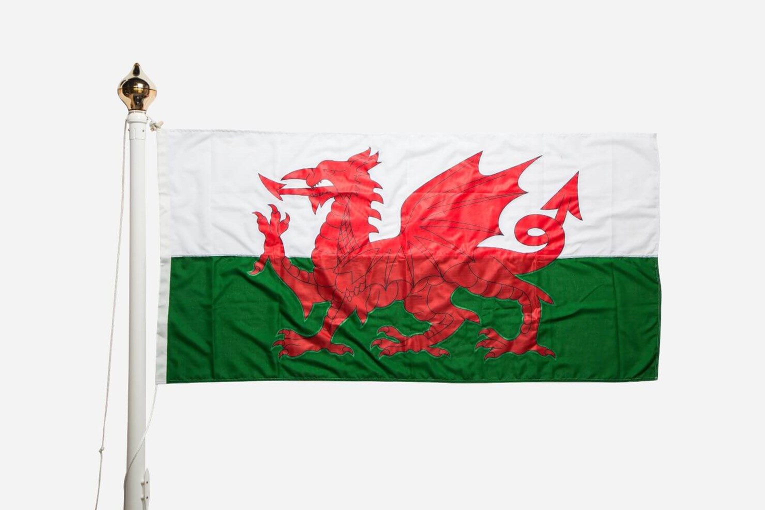 Wales Flag on Flagpole
