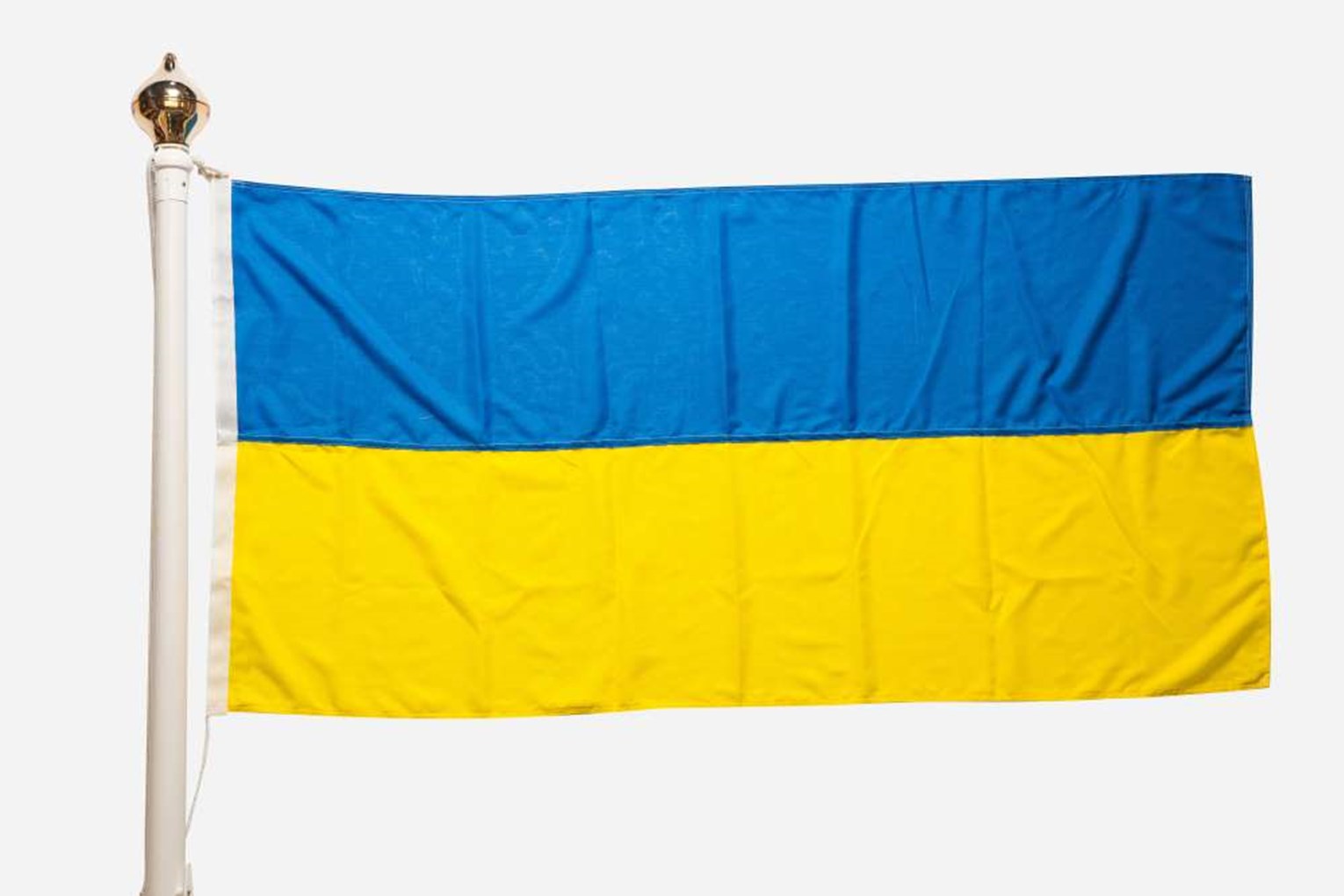 Ukraine Flag on Flagpole